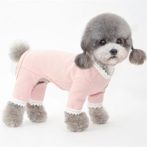 Mały pies piżama kombinezon kombinezon szczeniąt strój śpiący pajama Yorkshire Pomeranian Poodle Bichon Schnauzzer Ubranie dla psa płaszcz 210401