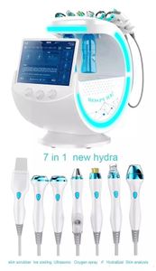 Provável Dermaabrasão Gelo Azul Ultrasonic RF Aqua Scrubber Anti-Wrinkle Hydra Oxygen Facial com Máquina de Limpeza Analysizer de Pele