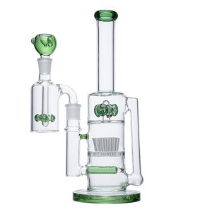 13Inch Inline Perc Hookahs Mushroom Cross Percolator Glass Bong 18mm Female Joint With Bowl And Ash Catcher Water Pipes Sprinkler Oil Dab Rigs