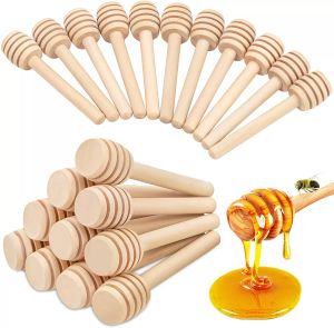 8 cm Mini Wooden Honey Stick Narzędzia kuchenne Dippe impreza Drewno łyżka łyżka do jam kawy butique