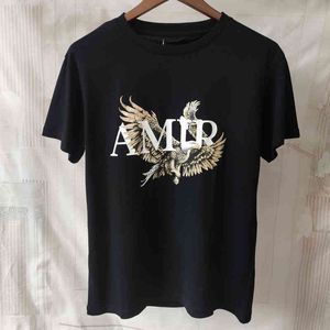 High Quality O-neck Animal Eagle Print Short-sleeved Men T Shirt Social Club Outfits 2022 Summer Oversized Breathable Pullover Y220426