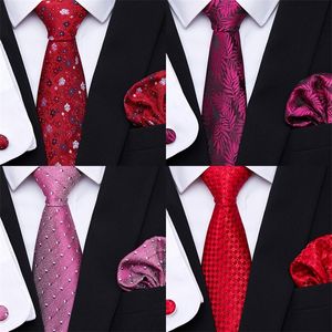 Vangise Brand Wedding Gift Silk Tie Set Handkerchief Necktie Men Solid Suit Accessories Drop Fit 220509
