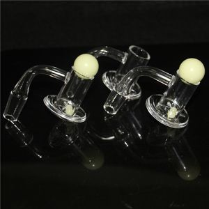 Smoking Blender Spin Quartz Banger Chiodo Terp Slurper Chiodi al quarzo senza cupola con bordo smussato 10mm 14mm Giunto maschio 45 90 gradi per bong con bolle di vetro dab oil rig