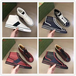 Wholesale mens knee high rubber boots for sale - Group buy A1 Tennis Canvas Casual boots Luxurys Designers Womens Shoe Italy Green And Red Web Stripe Rubber Sole Stretch Cotton Low Top Mens Sneakers