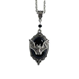 Anhänger Halsketten Goth Vintage Vampir Bat Kristall Halskette Halloween Weihnachtsgeschenk Für Frauen Freunde Modeschmuck