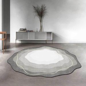 Carpets Modern Simple Irregular Shell Fan-shaped Gradient Red Brown Blue Gray Living Room Bedroom Carpet Mat Imitation CashmereCarpets