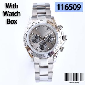 Factory multicolor chronographs mechanical movement Classic men's watches top quality folding buckle sapphire precise luxury sports fashion With Watch Box