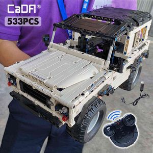 Cada 533Pcs Defender Remote Control Car Building Blocks For Technical RC Car Model SUV City Brick Toys For Children Boys AA220317