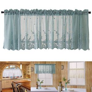 Curtain & Drapes Lace Wave Short Tulle Half Curtains For Living Room White Floating Sheer Valance Kitchen Cabinet Door Cafe Window DrapesCur