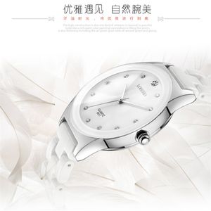 Luxury White Ceramic Water Resistant Classic Easy Read Sport Wrist Watch Top Quality Lady Watch 201119