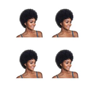 Wholesale malaysian curly wigs resale online - soft short kinky curly natural wigs African Americ Malaysian Hair simulation human hair curly full wig293d