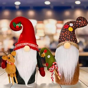 Dekoracje świąteczne bez twarzy wesołych lalek dla domowych navidad Natal Rok F0801