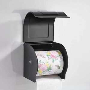 Wholesa Black Paper Tissue Box Badkamer Papierrol houder wand gemonteerd toiletpapieren houders rek badkamers accessoires tissues houders boxen