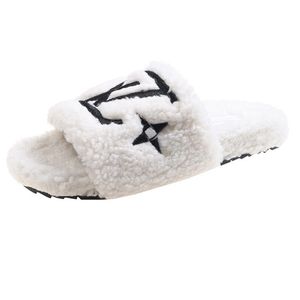 Ladies Design Autumn And Winter New Designer Slippers Fashion Wool Ladies Daily Slippers Warm Indoor Cotton Slippers G220715