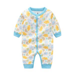 Pamuklu Sleepsuit toptan satış-Erkek kız bebek romper playsuit giyim seti yeni doğan tek parça sleepsuit pijamalar pamuk uzun kollu bebek tulum bebek giysileri kostümleri