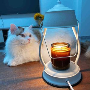 Creative Vintage Candle Warmers Lamp Korea Sleeping Dimming Electric Candle Warmer Table decorative lighting for bedroom, Cafe H220423