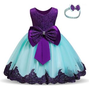 Vestido de bebê para menina arco laço batismo vestido baptismo roupa criança nascida crianças meninas 1 ano aniversário criança criança roupa