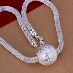 Chains Silver Color Exquisite Noble Luxury Gorgeous Charm Fashion Women Lady Charming Sand Ball Necklace Jewelry N182Chains