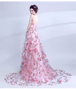 Dubai Vestidos Shinny Bling Vestido de noiva do ombro Flores de ombro Lace para trás Trabalho real personalizado Made 403