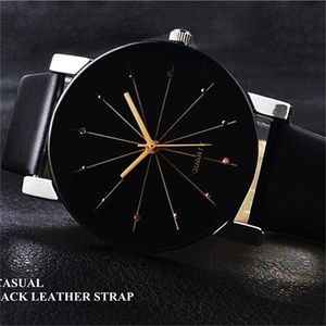 Kadınlar Kuvars Bekleme Pu Deri Moda Saatleri Brife Sıradan Feminino Relojes Erkekler Unisex Holluwatch Drop Nakliye