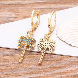 Dangle & Chandelier Fashion Luxury 14 Styles Wholesale Palm Tree Drop Earrings Micro Pave Cubic Zirconia Stones High Quality Party Wedding J