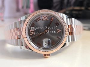 36 mm medelstora klockor Damklocka Grå diamant BP Mekanisk 2813 Jubileumsarmband herr 126231 Crystal Date Rose Gold Everose Unisex BPF armbandsur