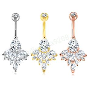 Women Belly Button Ring Trend Woman Body Piercing Fashion Kvinnliga tillbeh￶r Rostfritt st￥l Guldf￤rgsmycken Sexig