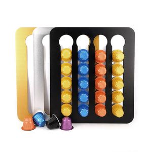 Nespresso Coffee Capsule Holder Stand Rotary Pod Tower Rack Rotatable Pods Lagringshyllor för 220509