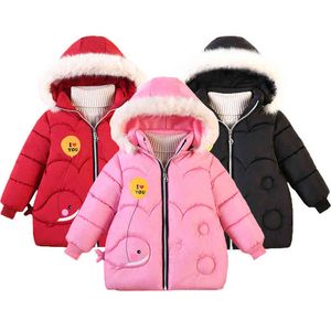 Winter Warme Mädchen Jacke Cartoon Delphin Nette Plus Samt Starke Mit Kapuze Windjacke Für Mädchen Kinder Weihnachten Geschenk J220718