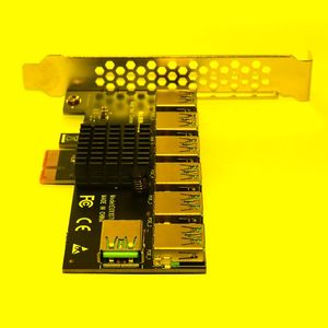 Computerkabelanschlüsse 1 bis 7 Riser PCIE Port Multiplier USB3.0 PCI Express X16 Adapter PCI-E 1X 16X Karte für Video BTC MiningComputer