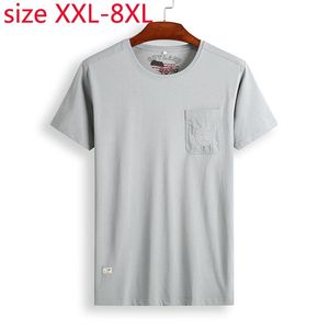 Herren-T-Shirts Ankunft Mode Super Large Kurzarm Summer Thin Youth Casual O-Neck Strick Männer T-Shirt Plus Size 2xl-7xl 8xlmen's