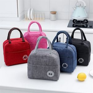  Lunch Bags For Women Kids Girl Portable Waterproof Convenient Thermal Oxford Cooler Bag Lunch Box Zipper Tote Food BBQ Bag 201015