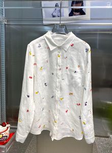 Женские блузкие рубашки женская мода с длинным рукавом сексуальная пастырская вышивка маленькая цветочная рубашка 0701women's