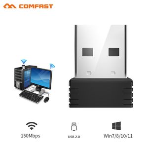 USB-WiFi-PC-Adapter großhandel-Mini Adapter b g n Antenne Mbit s USB Wireless Receiver Dongle Network Card Laptop PC Lan WiFi Emitter empfangen