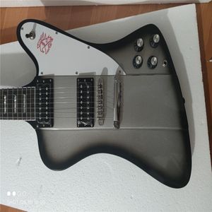 Guitarra elétrica de 7 cordas de alta qualidade, pintura progressiva preta, placa decorativa branca, cromado hardware hardware fingerboard