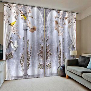 European style 3D Curtain Window Blackout Curtains For Living Room Bedroom darken Drapes blinds for windows