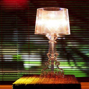 Lâmpada moderna da mesa de mesa LED italiano Bourgie Table Lamps Bedroom Bedside Room Lâmpada Decoração de casa Clear Acrílica Luminária H220423