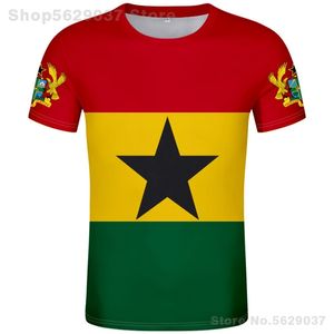 GHANA t shirt diy free custom made name number gha t-shirt nation flag gh country republic college print po text clothes 220702