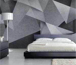 Özel Stereo HD 3D Fotoğraf Duvar Kağıdı Gri Siyah Beyaz Arka Plan Sticker Oturma Odası Yatak Odası Dekorasyon Duvar Kağıdı Duvar Vali