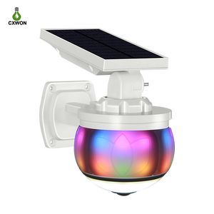 Utomhusrörelsesensor Solar Garden Lights Dummy Security Camera Spotlight 8 Watt IP66 Vattentäta färgglada glittneljus