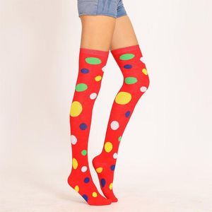 Wholesale polka dots stockings resale online - Socks Hosiery Women Girls Clown Cosplay Long Fun Colorful Irregular Polka Dot Printed Over Knee Thigh High Stockings Fancy Party Costume