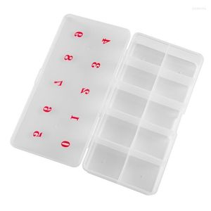 Attrezzatura per nail art Scatola di immagazzinaggio a 9 griglie Punte per fori vuoti Custodia in plastica Strass Contenitore per organizer in cristallo Prud22