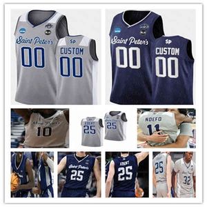 Chen37 NCAA Basketball Saint Peter's Peters Peacocks Sp Jersey Daryl Banks III KC Ndefo Doug Edert Fousseyni Drame Matthew Lee Hassan Drame Jaylen