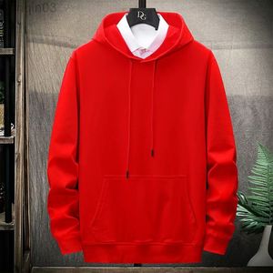 Primavera otoño hombres sudaderas Hip Hop Harajuku Streetwear Color sólido manga larga Sudadera con capucha hombres Casual ropa de hombre suéteres L220801