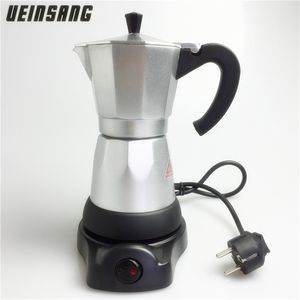 Electric 6Cups/300 ml aluminiummaterialkrukor Moka Pot Mocha Coffe Hine V60 Coffee Filter Espresso Maker T200111 E