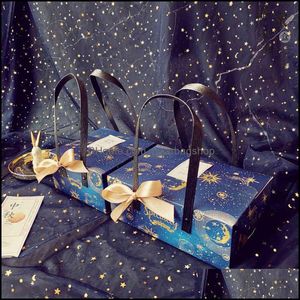 Sterne Geschenkboxen großhandel-Geschenkverpackung Event Party Supplies Festlichen Hausgarten Neujahr Handheld Box Star Muster Mondkuchen Verpackung Babyparty Geburtstag DRO
