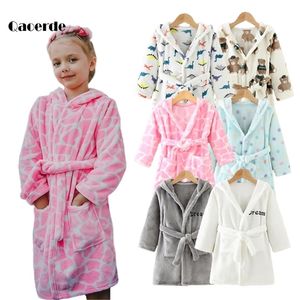 Cartoon Accappatoio per bambini Primavera Autunno Bambini Sleepwear Bella manica lunga Ragazze e ragazzi Accappatoio Abbigliamento per bambini 2-8 anni LJ201216