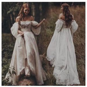 Boho Wedding Proste sukienki suknia ślubna z aplikacji na ramię bez rękawów