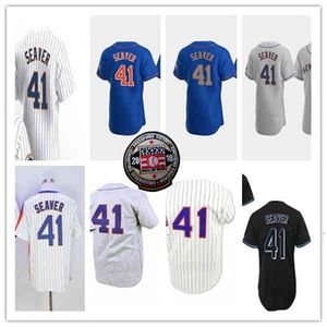 Wholesale blue pinstripe shirt for sale - Group buy Chen37 Men Tom Seaver Jersey Baseball Hall Of Fame Patch White Pinstripe Blue Grey Black Pullover Stitched Alternate Shirt XL