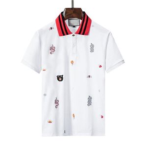 2022 Polo Men Shirt Designer Men Shirts High Street Bordedy Bee Brand Top Cotton Mens Clothes Tshirts